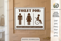 Restroom Sign Laser Cut. Bathroom Decor. Toilet Sign SVG Product Image 1