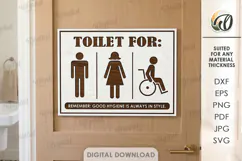 Restroom Sign Laser Cut. Bathroom Decor. Toilet Sign SVG Product Image 1