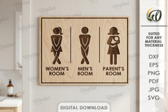 Restroom Signs Bundle Laser Cut. Wall Decor. Toilet Sign SVG Product Image 11