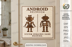 Restroom Sign Laser Cut. Bathroom Decor. Toilet Sign SVG Product Image 1