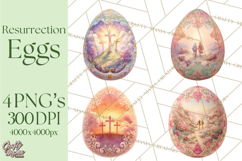Christian Easter Clipart PNG, Resurrection Easter Egg Product Image 1