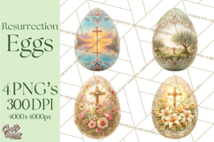 Christian Easter Clipart PNG, Resurrection Easter Egg Product Image 1