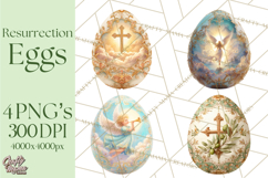 Christian Easter Clipart PNG, Resurrection Easter Egg Product Image 1