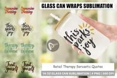 Retail Therapy Sarcasm Glass Can Product Image 1