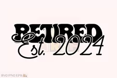 Retro Retirement PNG, Retired 2024 SVG T-shirt Design Product Image 1