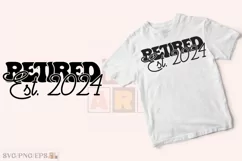 Retro Retirement PNG, Retired 2024 SVG T-shirt Design Product Image 2