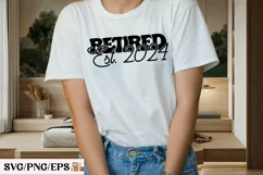 Retro Retirement PNG, Retired 2024 SVG T-shirt Design Product Image 3