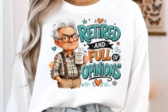 Retired And Full Of Opinions Funny Grandpa PNG Design Product Image 3