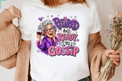 Retired Grandma Ready to Gossip PNG Sublimation Art Design Product Image 2