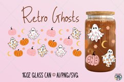 Ghost Libbey Glass Svg, 16oz Glass Can svg, Halloween svg Product Image 1