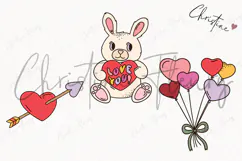 Retro Valentine Clipart | Valentine's Day PNG Product Image 3