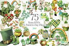 Retro 1950s St. Patrick’s Day Clipart Product Image 1