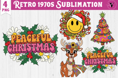 Vintage vibe 1970 clipart | Retro groovy Hippie PNG Product Image 1
