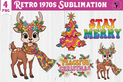 Vintage vibe 1970 clipart | Retro groovy Hippie PNG Product Image 1