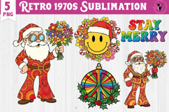 Vintage vibe 1970 clipart | Retro groovy Hippie PNG Product Image 1