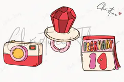Retro Valentine Clipart | Valentine's Day PNG Product Image 3