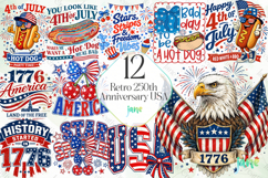 Retro 250th Anniversary USA Png Clipart Product Image 1