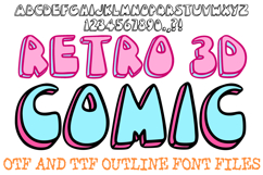 Retro 3D Comic Font Vintage Cartoon Written Lettering ABC OTF Type by Squeeb Creative