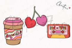 Retro Valentine Clipart | Valentine's Day PNG Product Image 3