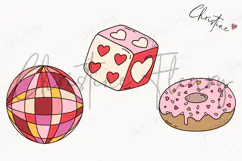 Retro Valentine Clipart | Valentine's Day PNG Product Image 3