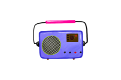 Retro 90s Vintage Electronics Clipart: Hand-Drawn Boombox Product Image 7