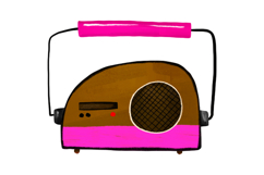 Retro 90s Vintage Electronics Clipart: Hand-Drawn Boombox Product Image 8