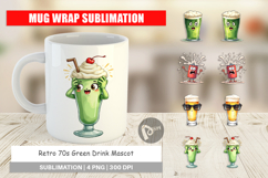 Retro 70s Drink Mascot Mug Wrap Product Image 1
