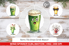 Retro 70s Drink Mascot Wind Spinner Product Image 1