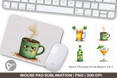 Retro 70s Drink Mascot Mouse Pad Product Image 1
