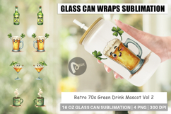 Retro 70s Drink Mascot Glass Can Product Image 1