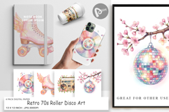 Retro 70s Roller Disco Digital Paper Product Image 1