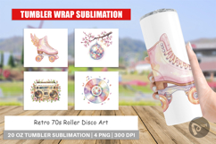 Retro 70s Roller Disco Art Tumbler Product Image 1