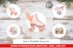 Retro 70s Roller Disco Wind Spinner Product Image 1