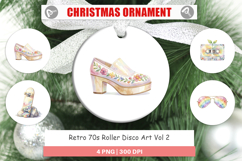 Retro 70s Roller Disco Art Ornament Product Image 1