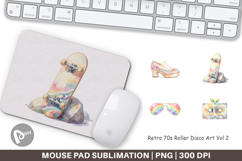 Retro 70s Roller Disco Art Mouse Pad Product Image 1