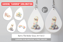 Retro 70s Roller Disco Art Earring Product Image 1