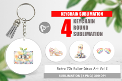 Retro 70s Roller Disco Art Keychain Product Image 1