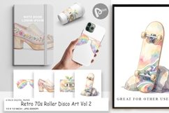 Retro 70s Roller Disco Digital Paper Product Image 1