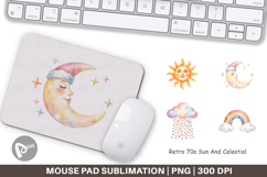 Retro 70s Sun Celestial Mouse Pad Product Image 1