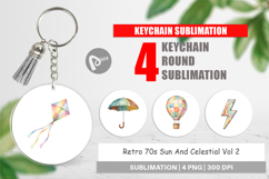 Retro 70s Sun Celestial Keychain Product Image 1