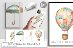 Retro 70s Sun Celestial Digital Paper Product Image 1