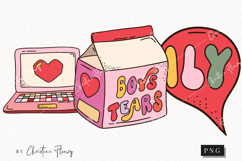 Retro Valentine Clipart | Valentine's Day PNG Product Image 1