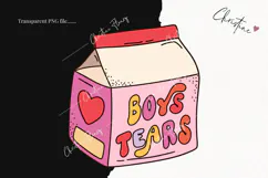 Retro Valentine Clipart | Valentine's Day PNG Product Image 2