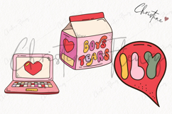 Retro Valentine Clipart | Valentine's Day PNG Product Image 3