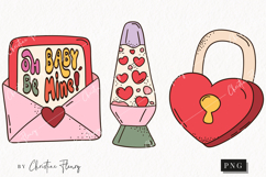 Retro Valentine Clipart | Valentine's Day PNG Product Image 1