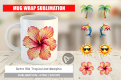 Retro 90s Tropical Memphis Mug Wrap Product Image 1