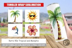 Retro 90s Tropical Memphis Tumbler Product Image 1