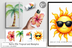 Retro 90s Tropical Memphis Digital Paper Product Image 1