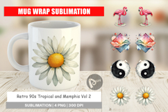 Retro 90s Tropical Memphis Mug Wrap Product Image 1