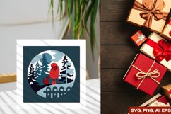 Retro A Girl with Animal in The Winter Forest 3D Shadow Box Product Image 3